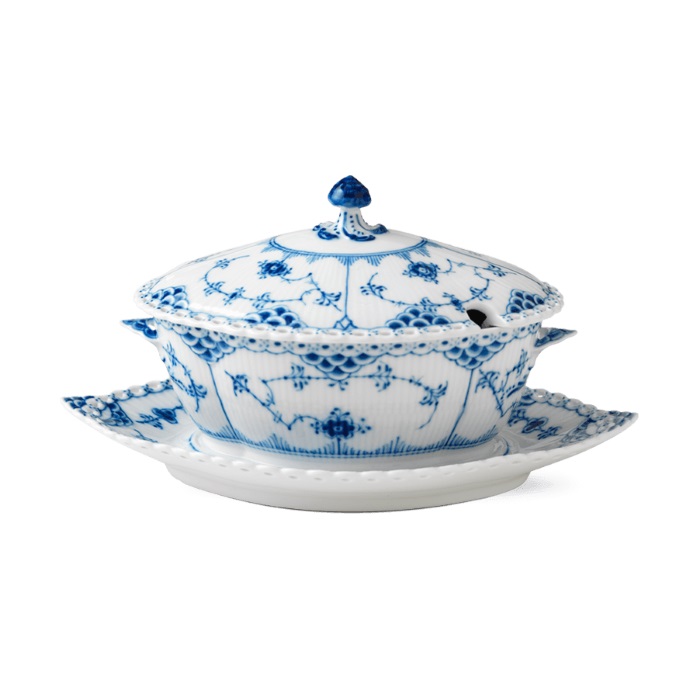 Sauce boat Blue Fluted Full Lace